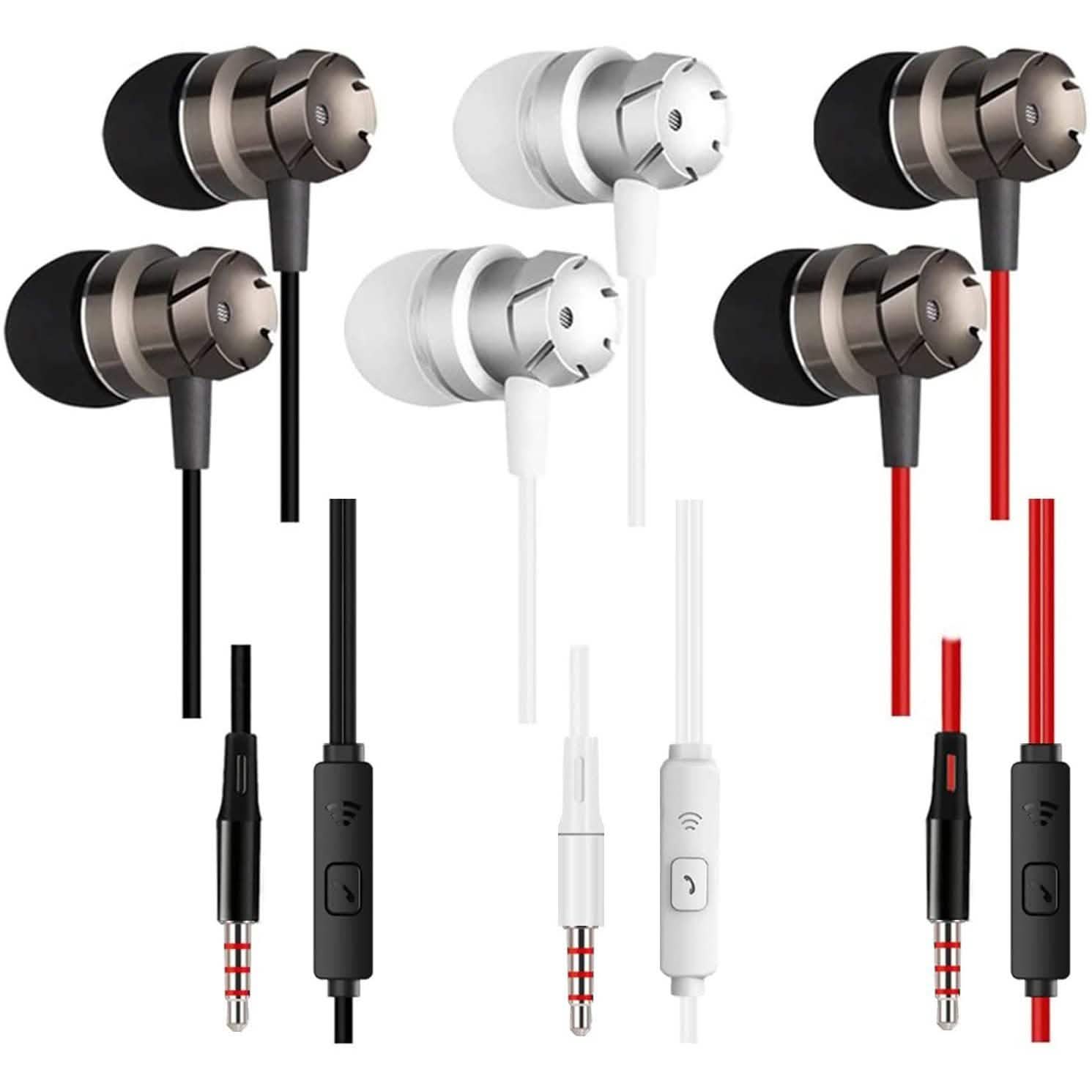 3-Pack: Noise Isolating Tangle Free In-Ear Headphones with Microphone DailySale