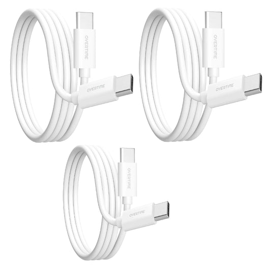 3-Pack: Overtime iOS Compatible Charger 10ft USB-C Charging Cord DailySale