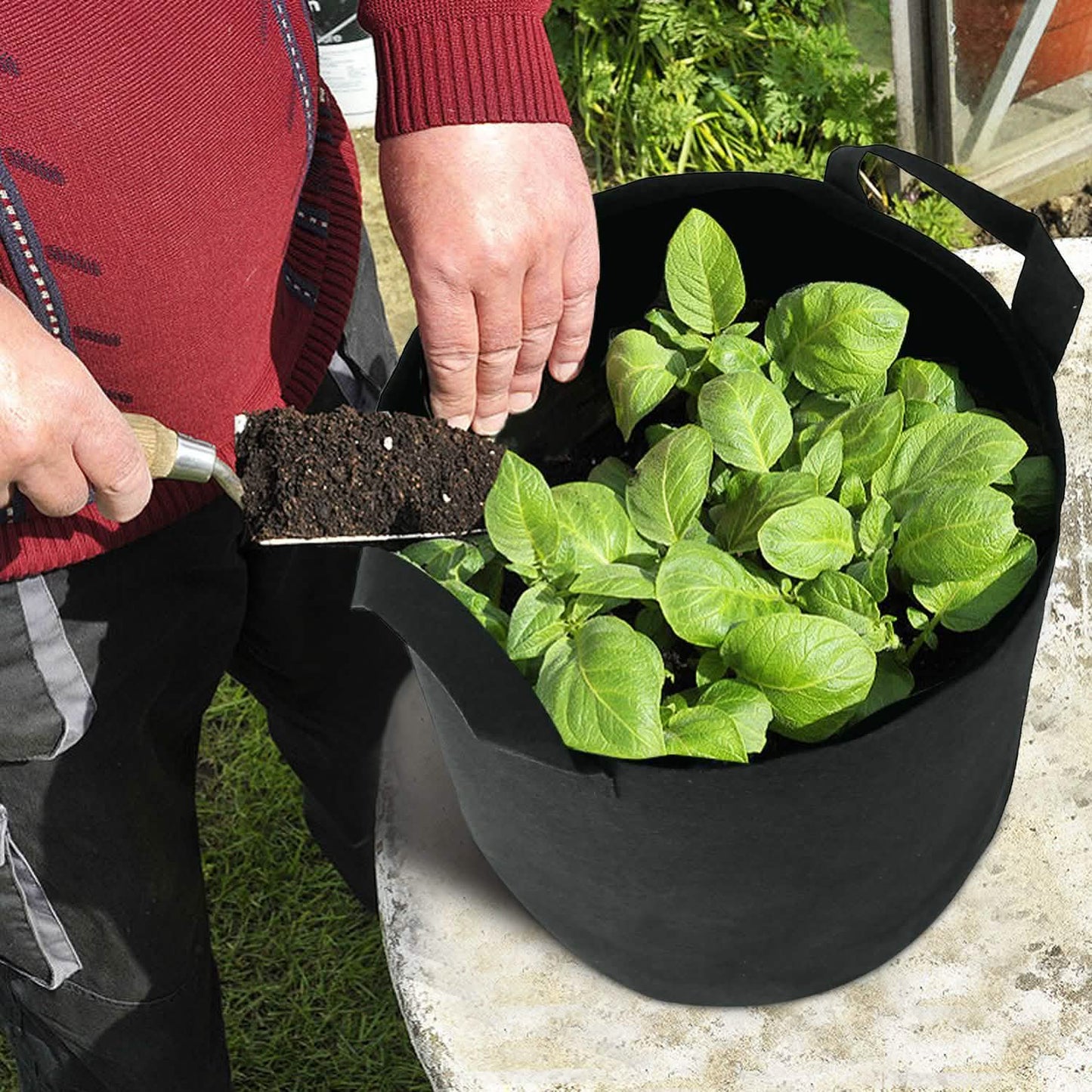 3-Pack: Planter Bags Breathable Planting Fabric Pots with Harvest Window DailySale