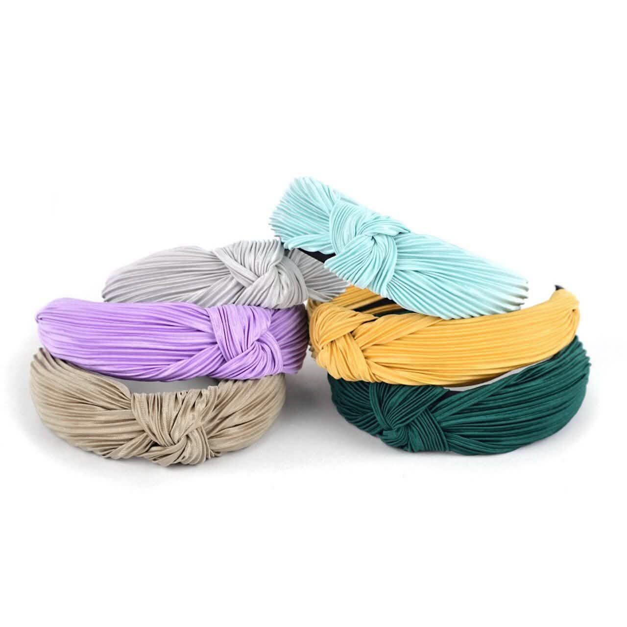 3-Pack: Pleated Solid "C" Shaped Head Band DailySale