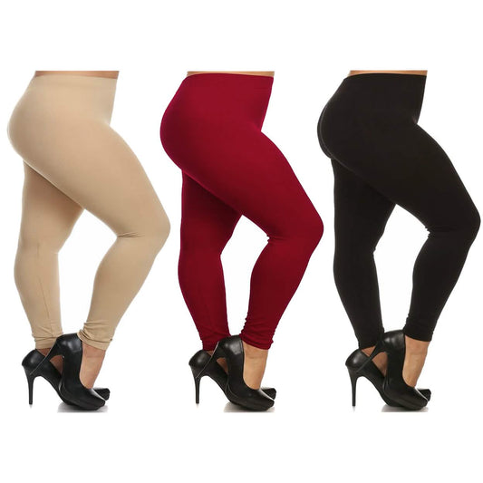 3-Pack: Plus Size Women's Casual Ultra-Soft Workout Yoga Leggings DailySale