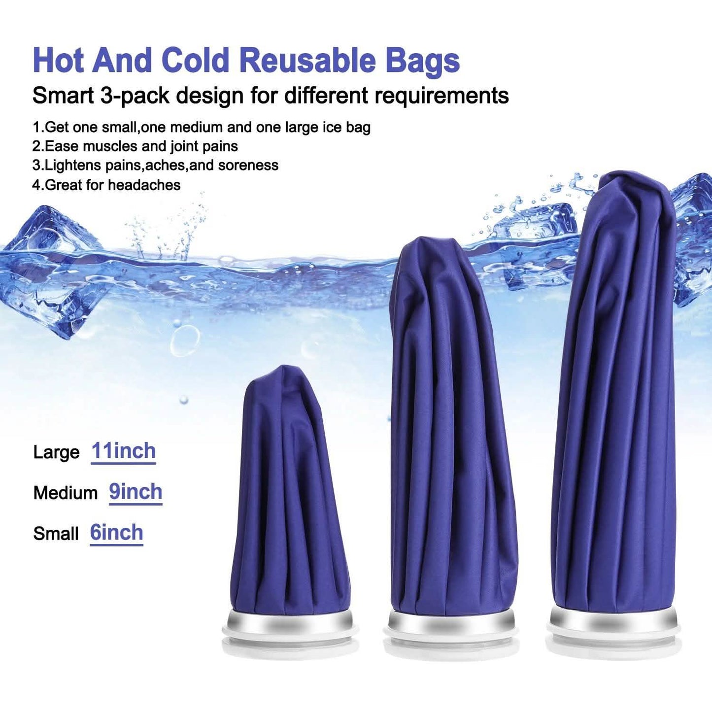 3-Pack: Reusable Ice Bag Pain Relief Heat Pack Sports Injury First Aid DailySale