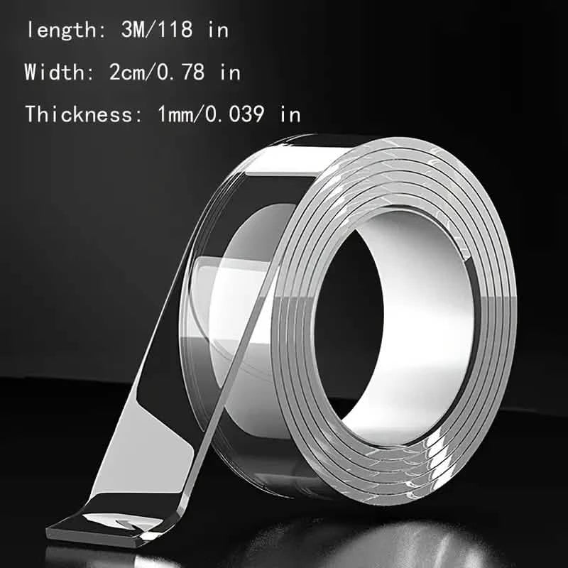 3-Pack: Transparent Adhesive Tape - Reusable, Washable, and No-Residue Nano Gel Strips DailySale