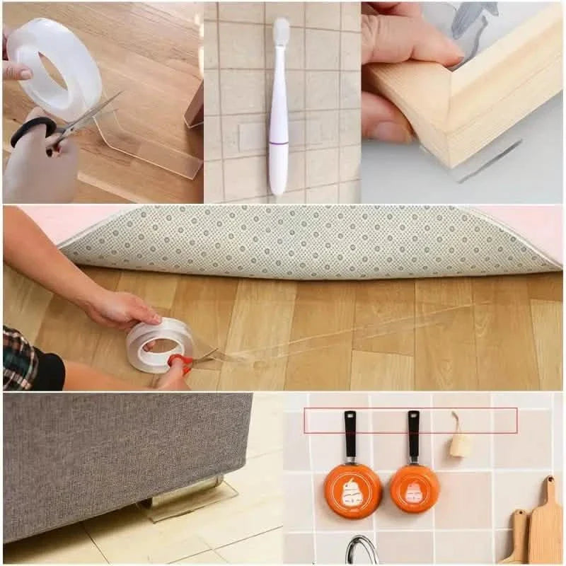 3-Pack: Transparent Adhesive Tape - Reusable, Washable, and No-Residue Nano Gel Strips DailySale