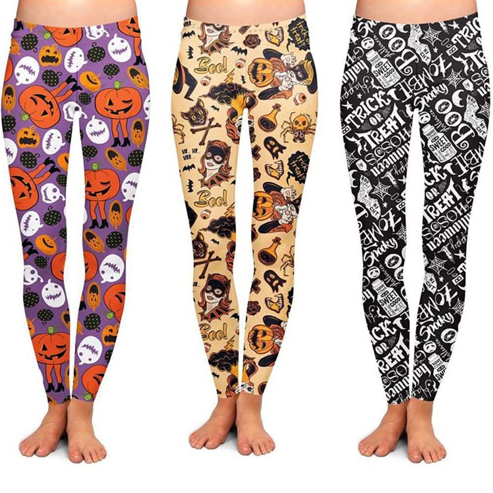 3-Pack: Women's Halloween Special Premium Wicked Cool Leggings DailySale