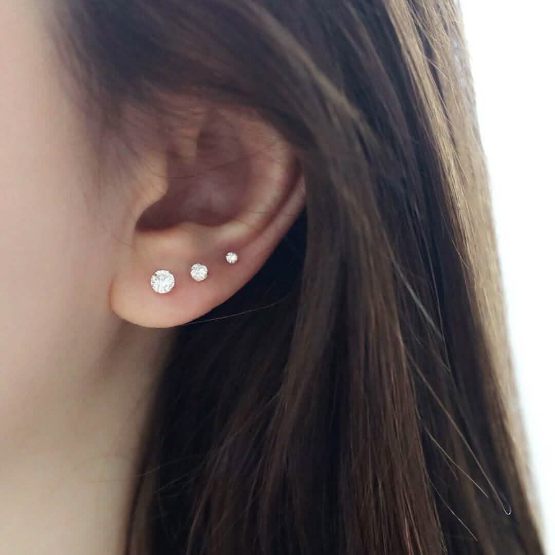 3-Pair Set: Sterling Silver Crystal Stud Earrings DailySale