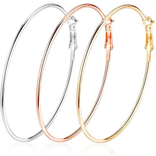 3-Pairs: Big Hoop Earrings DailySale