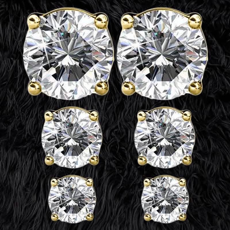3-Pairs: Elements of Love Crystal Stud Earrings DailySale