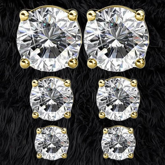 3-Pairs: Elements of Love Crystal Stud Earrings DailySale