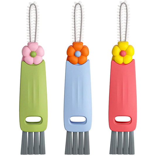 3-Piece: 3-in-1 Petal Cup Lid Cleaning Brush DailySale