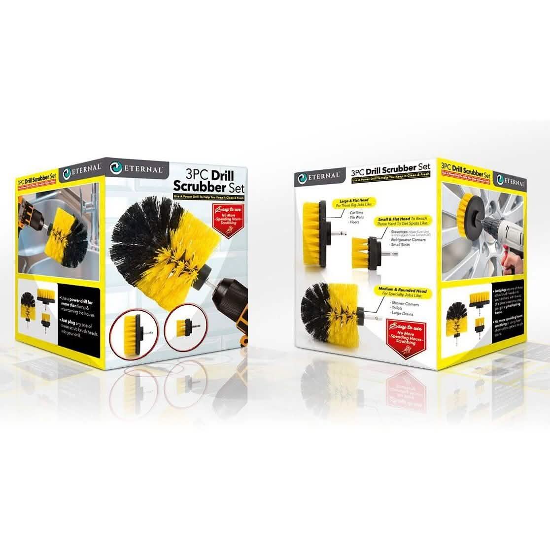 3-Piece: All Purpose Power Scrubber Drill Cleaning Brush Kit DailySale