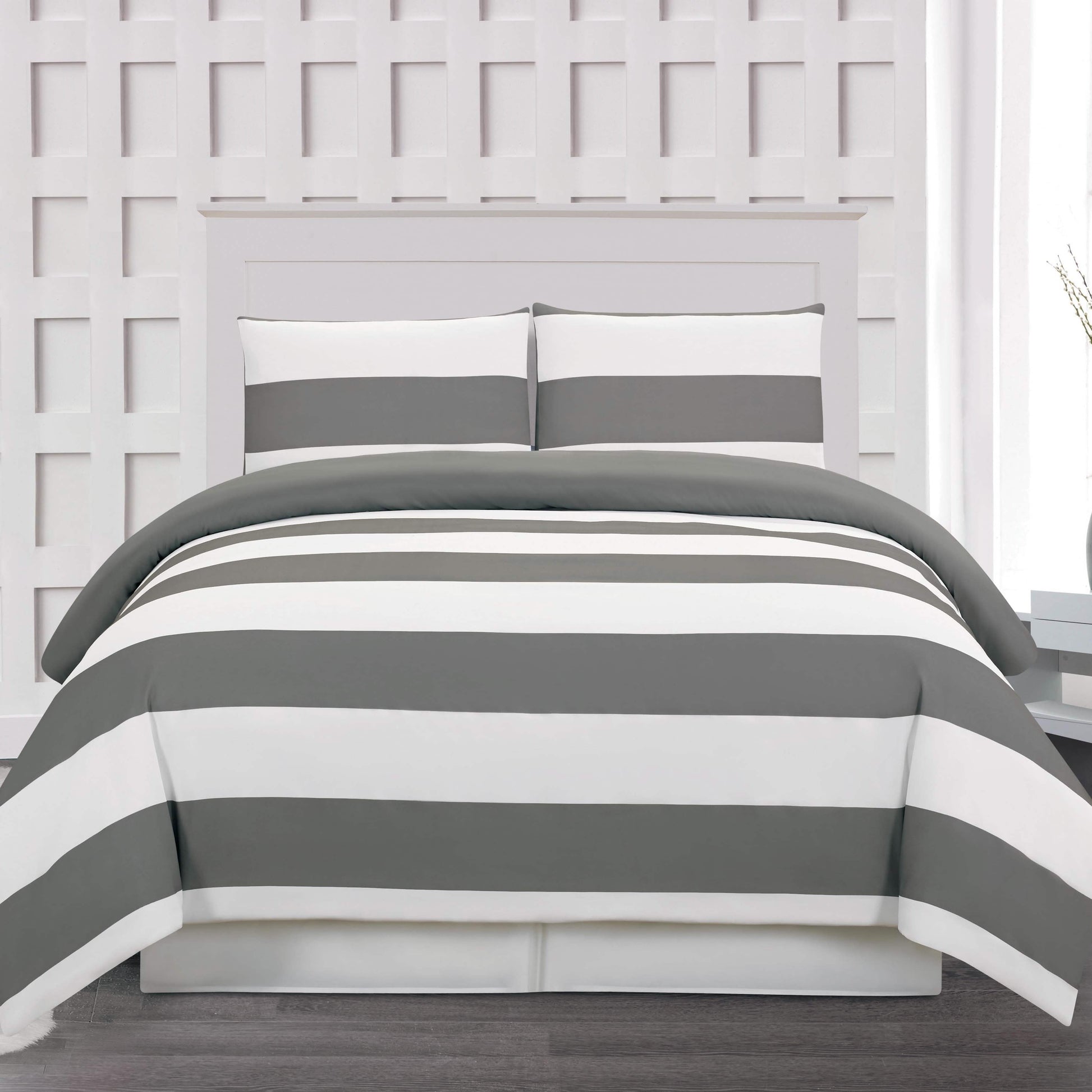 3-Piece: Cabana Stripe Reversible Hypoallergenic Duvet Set DailySale