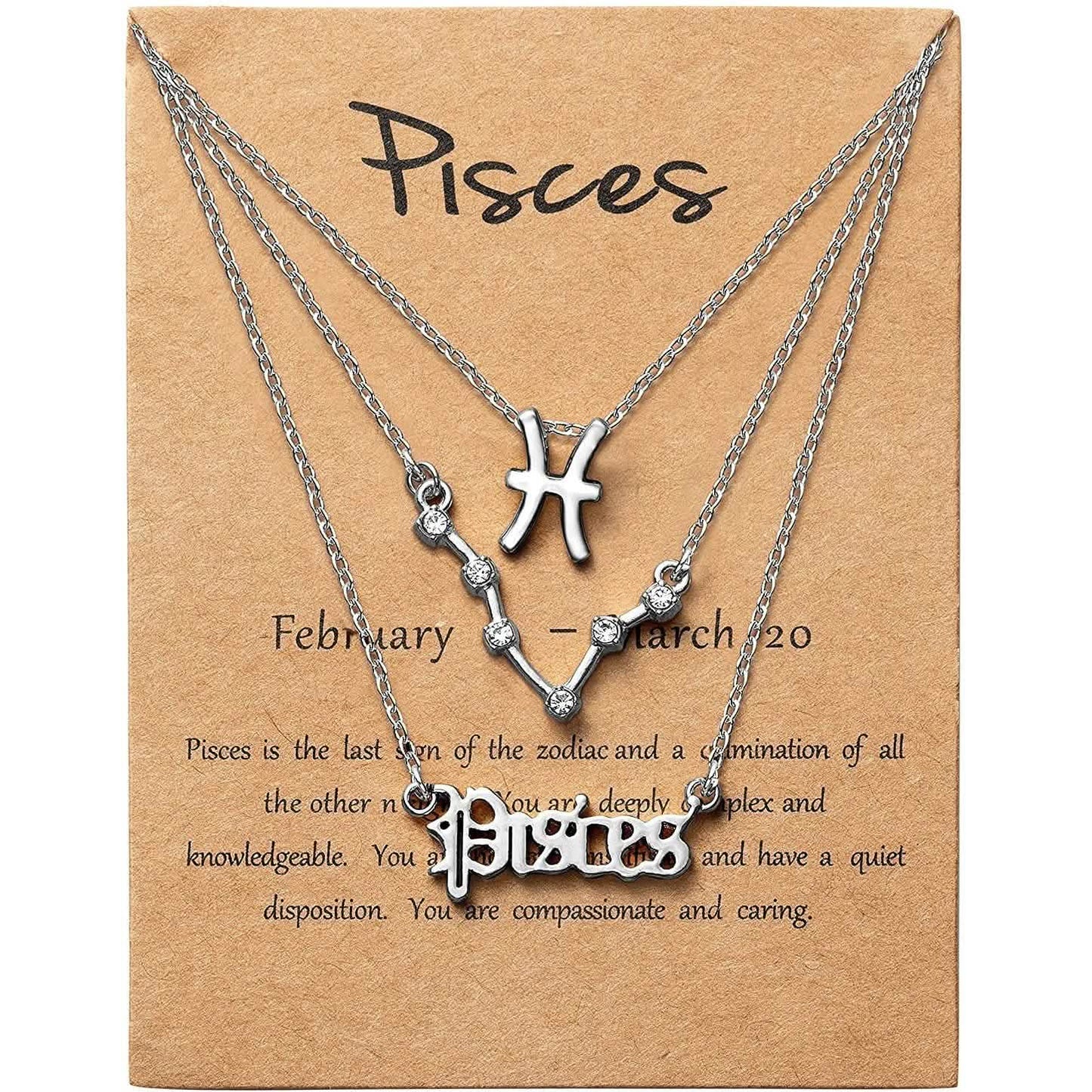 3-Piece: Constellation Zodiac Layer Necklaces DailySale