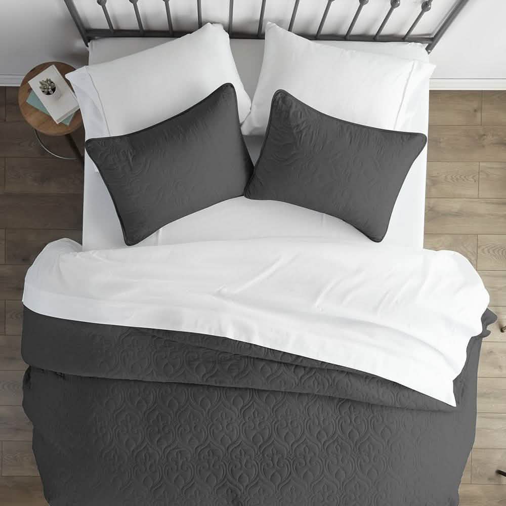 3-Piece: Damask Quilted Coverlet Set DailySale