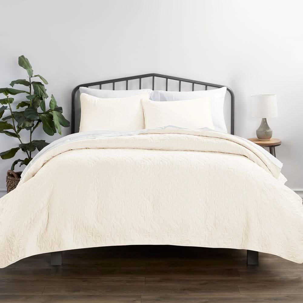 3-Piece: Damask Quilted Coverlet Set DailySale