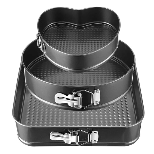 3-Piece: Non-stick Springform Cake Pan Set with Removable Bottom DailySale