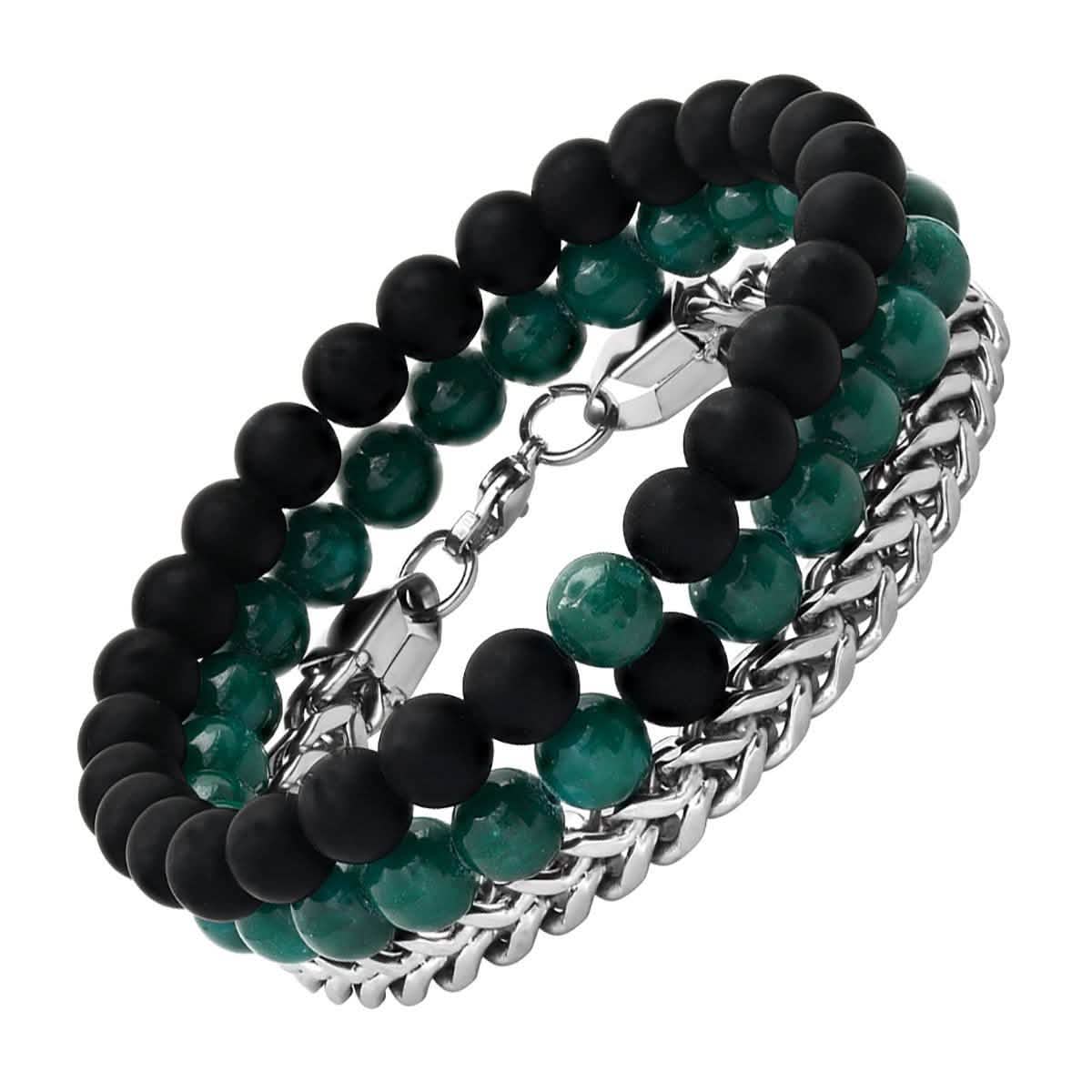 3-Piece Set: Men's Black Lava Bracelets DailySale