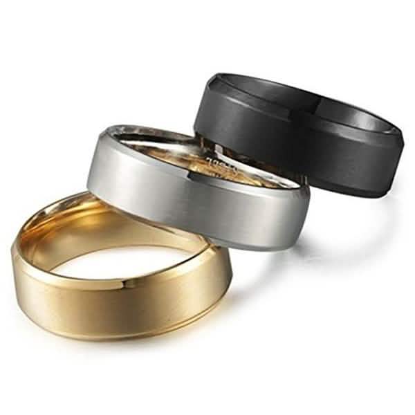 3-Piece Set: Men's Stainless Steel Comfort Fit Wedding Band Ring - Assorted Sizes DailySale
