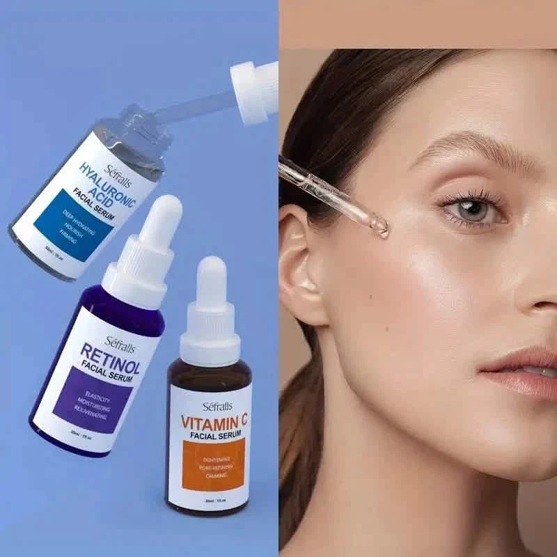 3-Piece Set: Séfralls Hyaluronic Acid VC Retinol Essence with Vitamin-C And Hyaluronic Acid Serum DailySale