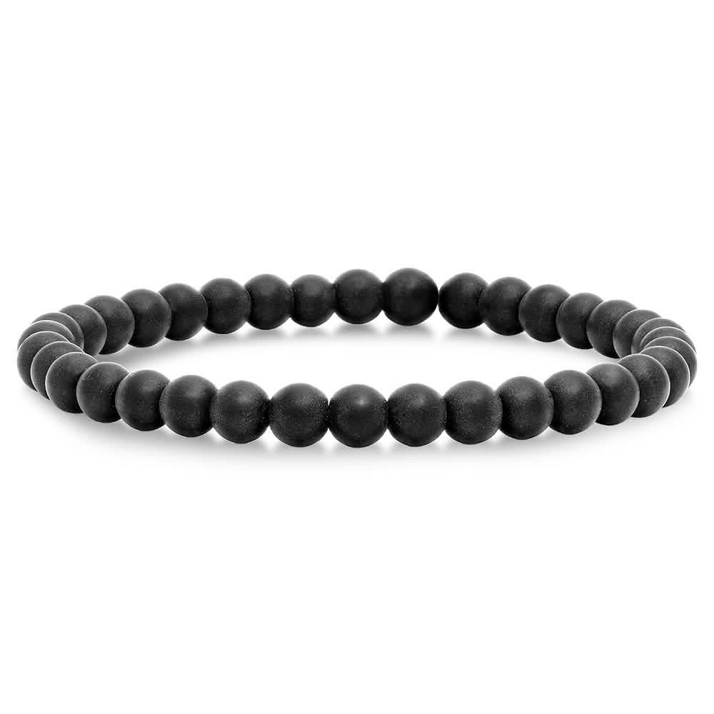 3-Piece Set: Tiger Eye and Black Lava Beaded Bracelet with Stainless Steel Lion DailySale