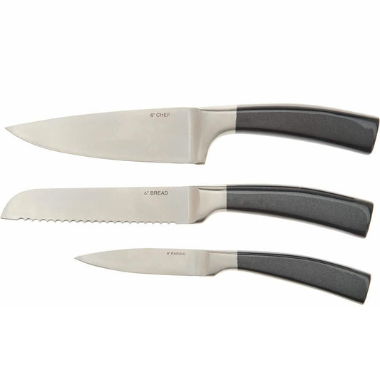 3-Piece: Valerie Bertinelli SS Metallic Knife Set DailySale