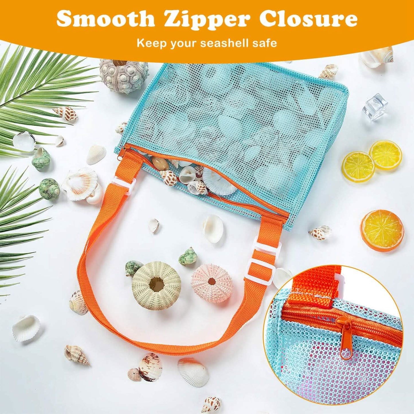 3-Pieces: Beach Mesh Bags Seashell Sand Tote Bag DailySale
