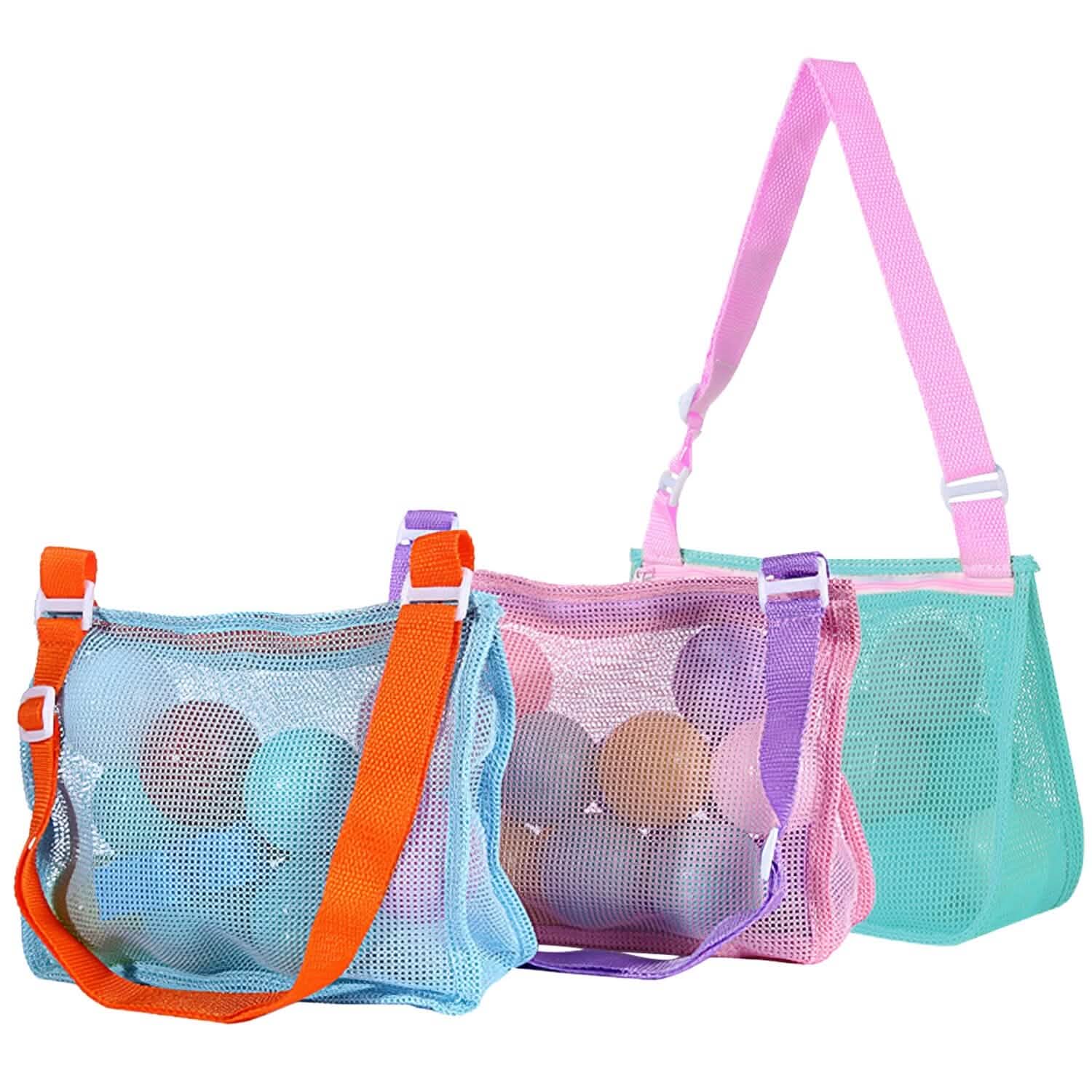 3-Pieces: Beach Mesh Bags Seashell Sand Tote Bag DailySale