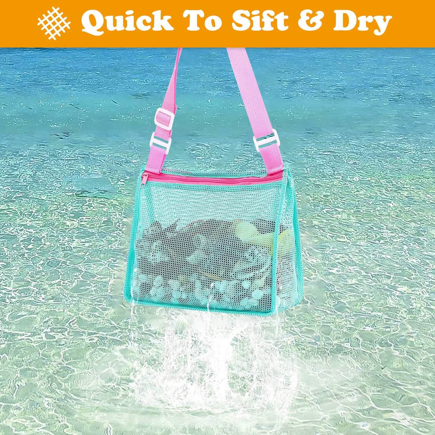 3-Pieces: Beach Mesh Bags Seashell Sand Tote Bag DailySale