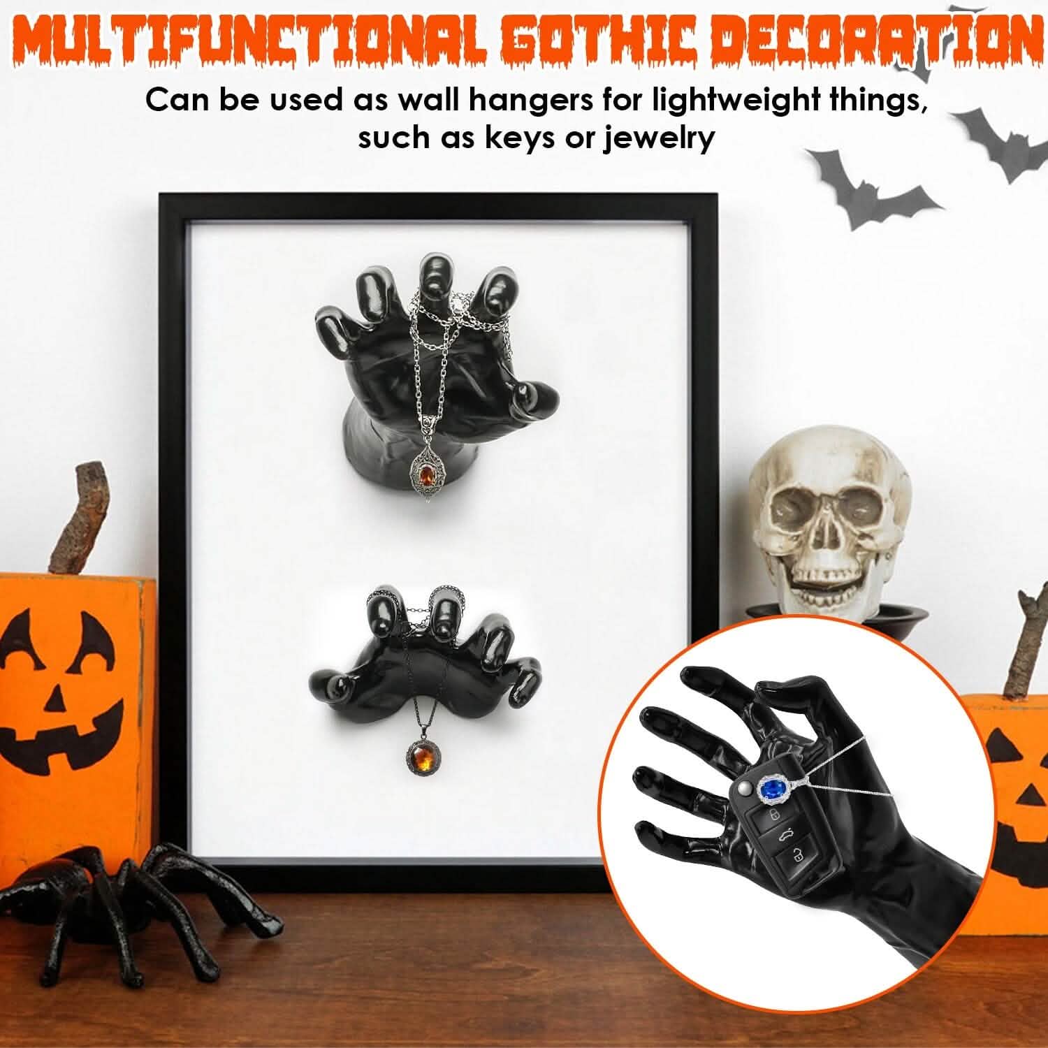 3-Pieces: Creepy Reaching Hands with Lighted Candles Wall Mounted DailySale