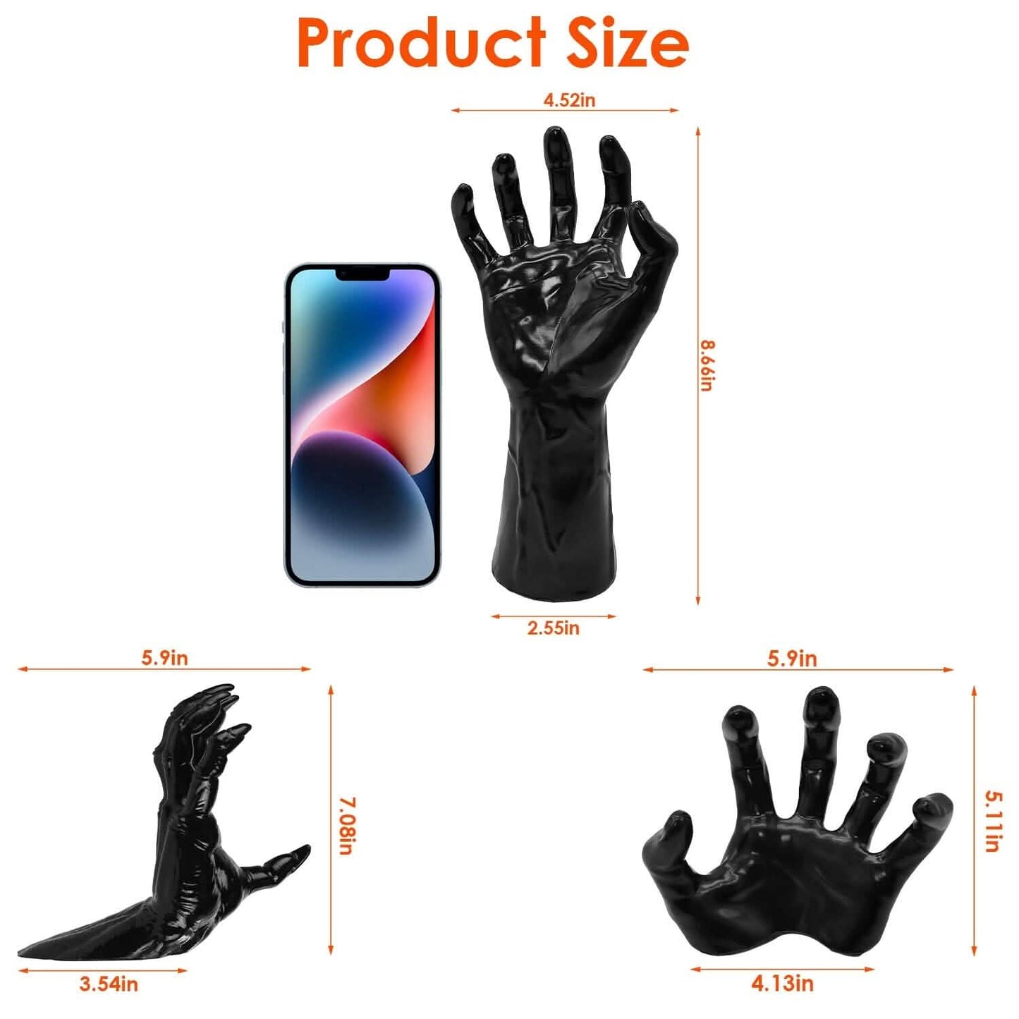 3-Pieces: Creepy Reaching Hands with Lighted Candles Wall Mounted DailySale