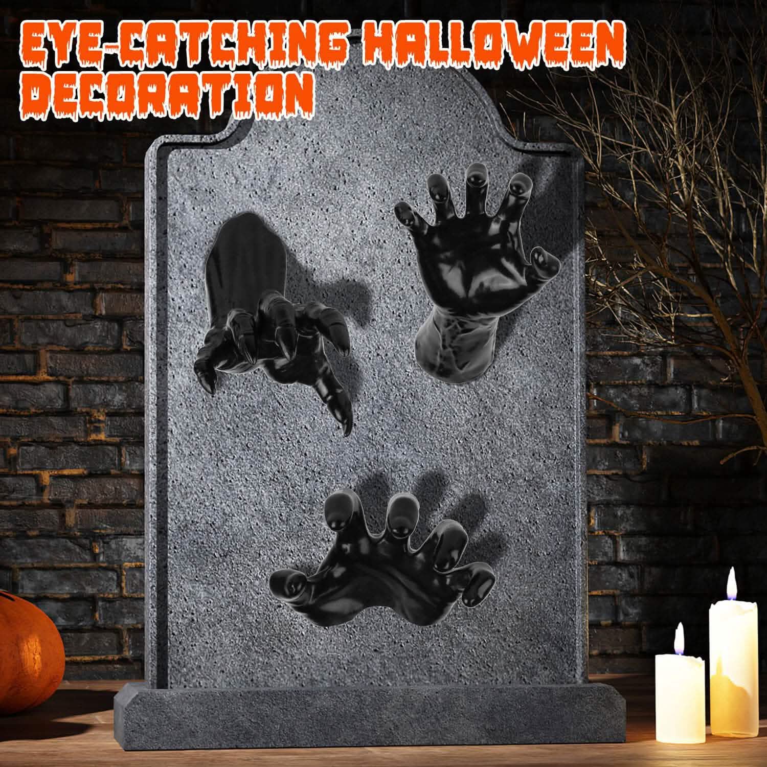 3-Pieces: Creepy Reaching Hands with Lighted Candles Wall Mounted DailySale