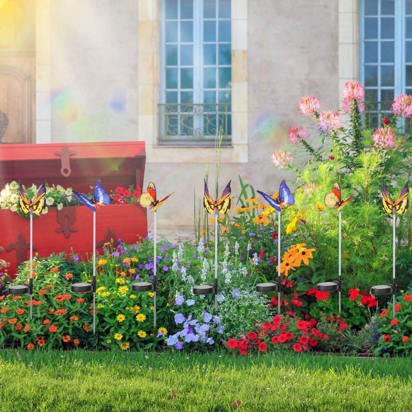 3-Pieces: Decorative Butterfly Lamps with Rotatable Solar Panel Lamp DailySale