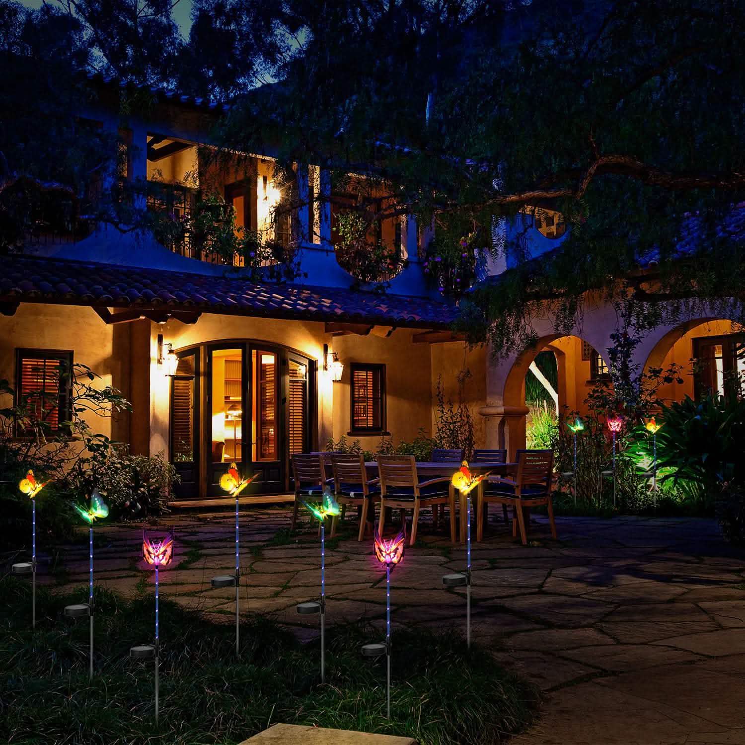 3-Pieces: Decorative Butterfly Lamps with Rotatable Solar Panel Lamp DailySale