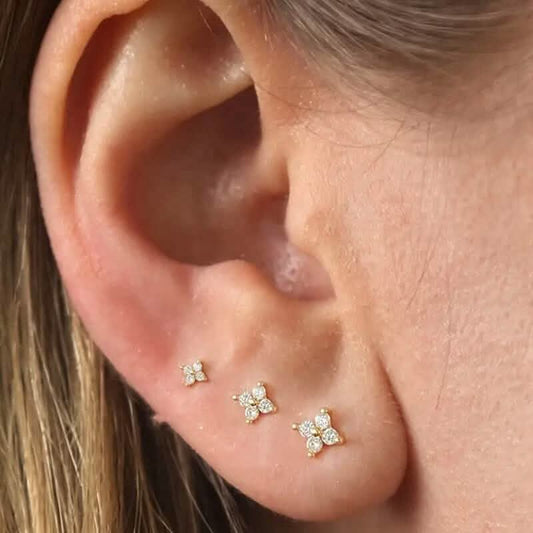 3-Pieces: Elegant Floral Stud Earrings Set DailySale