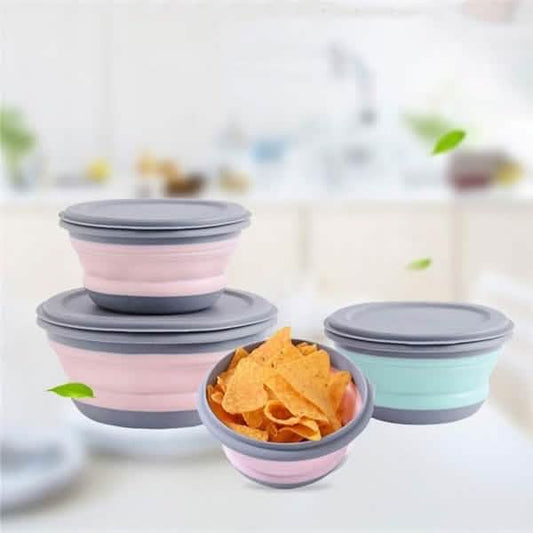 3-Pieces: Folding Camping Bowl Set DailySale