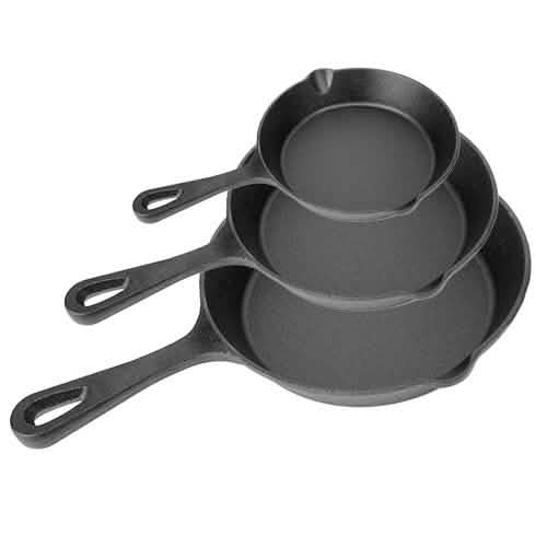 3-Pieces: Pre-Seasoned Cast Iron Skillet DailySale