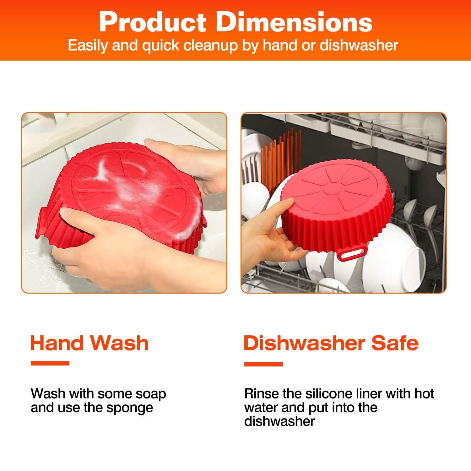 3-Pieces: Reusable Foldable Air Fryer Silicone Pot for 4+ Quart Air Fryer Oven DailySale