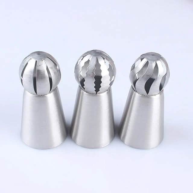 3-Pieces: Russian Stainless Steel Tips Tulip Sphere Whip Cream Buttercream Icing Piping Nozzles DailySale