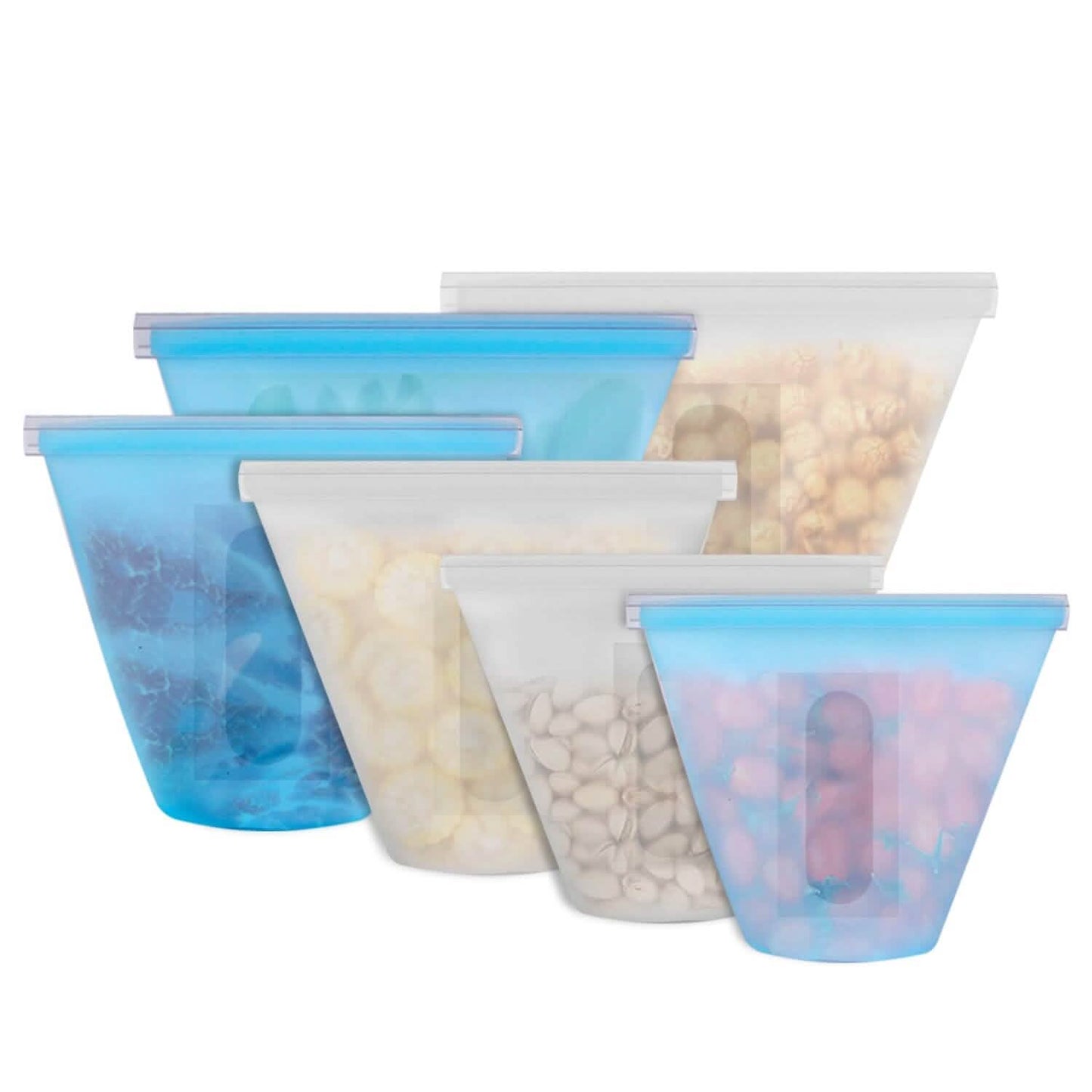 3-Pieces: Silicone Food Storage Bags Reusable Leakproof Food Container Set with 3 Seals DailySale