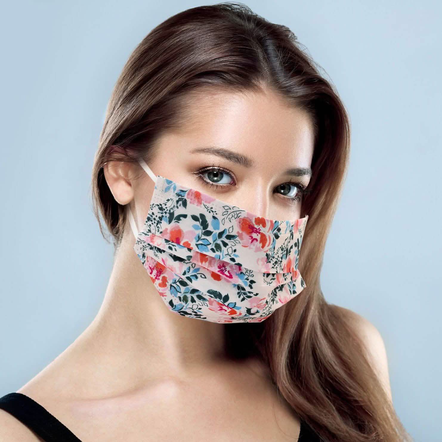 3-Ply Disposable Floral Mask DailySale