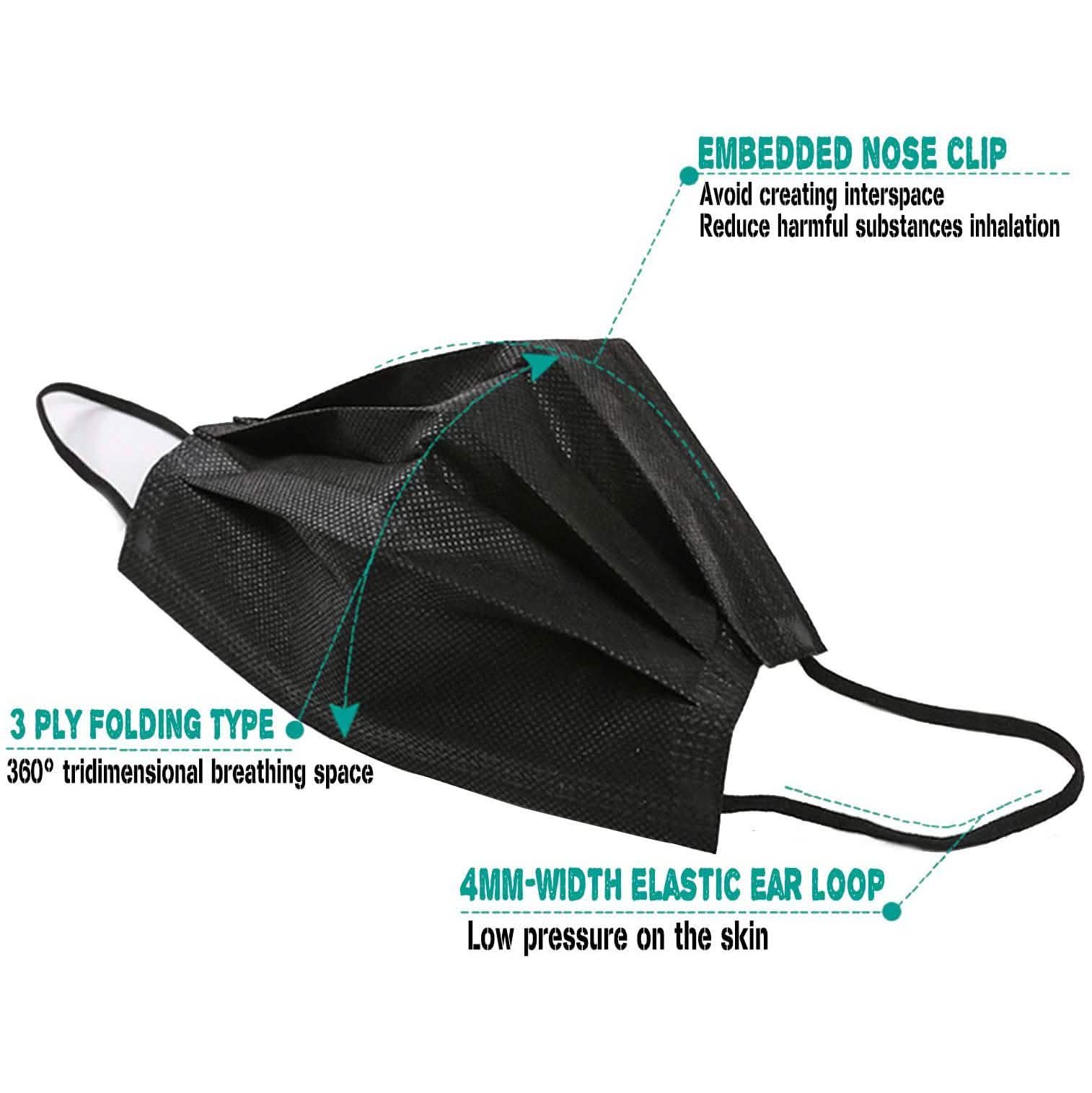 3-Ply Disposable Non-Medical Sanitary Surgical Earloop Face Mask Lot DailySale