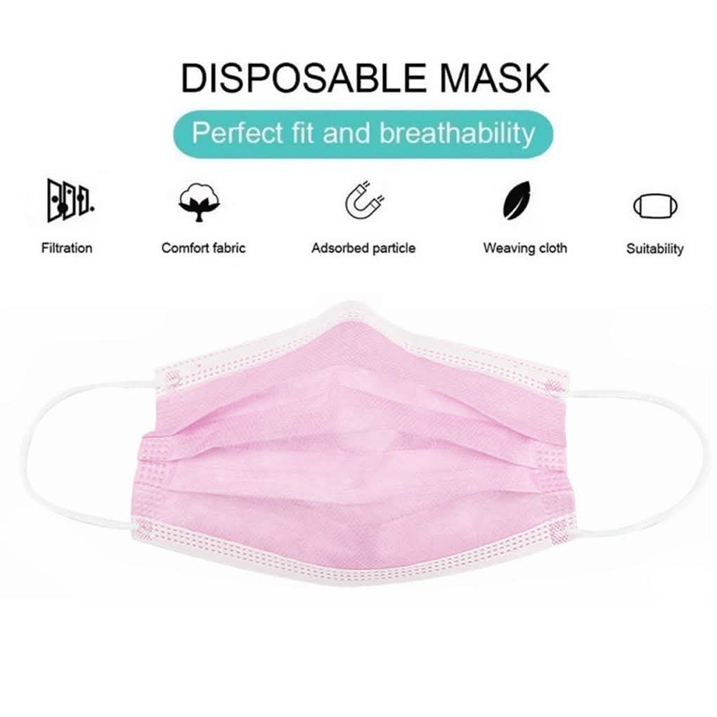 3-Ply Disposable Non-Medical Sanitary Surgical Earloop Face Mask Lot DailySale