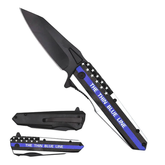 3" Thin Blue Line Knife with ABS Handle DailySale