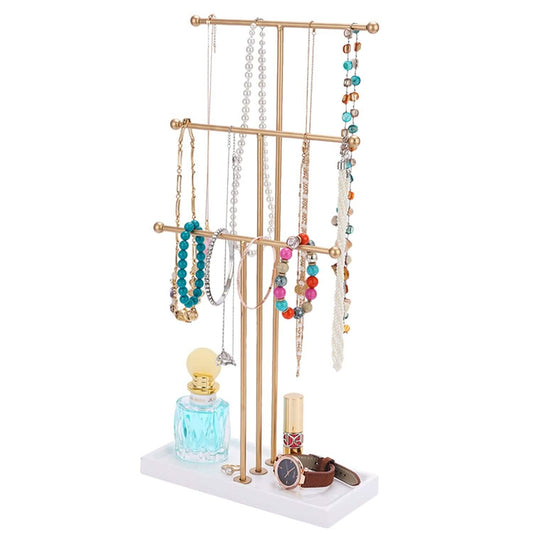 3-Tier Gold Metal Tabletop Jewelry Tree Stand DailySale