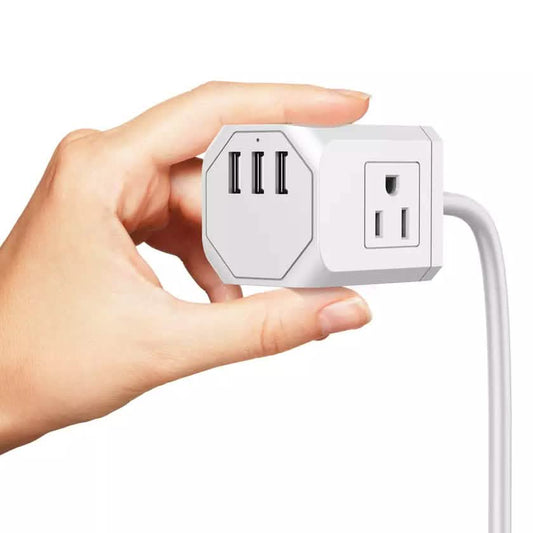 3 Wall Outlets with 3 USB Ports (5ft cord) DailySale