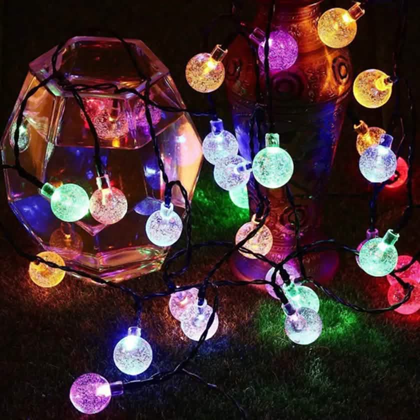 30 LED Solar String Ball Lights Outdoor Waterproof  Garden Decor DailySale