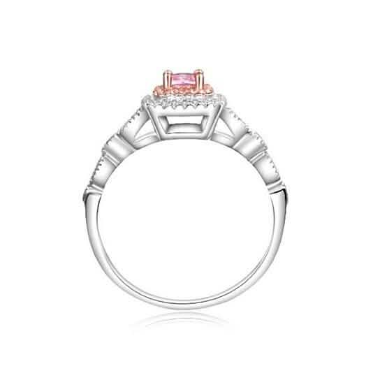 3.00 CTTW Pink Sapphire Princess Cut Halo Ring DailySale