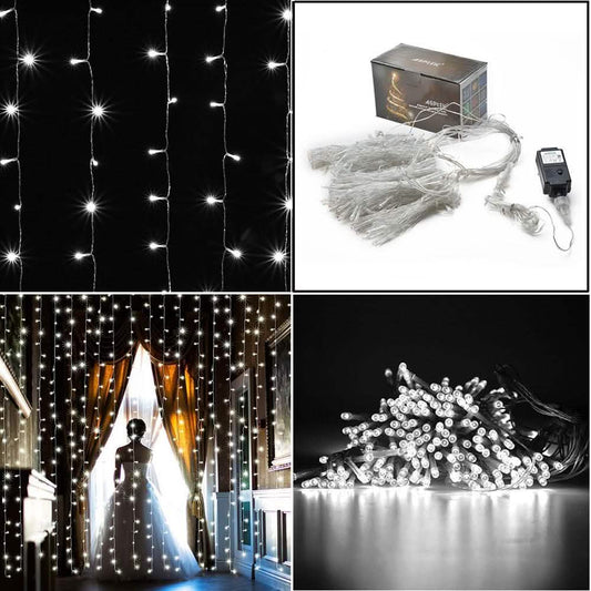 300 LED Curtain Light Safety Voltage Operated - 8 Lighting Modes DailySale