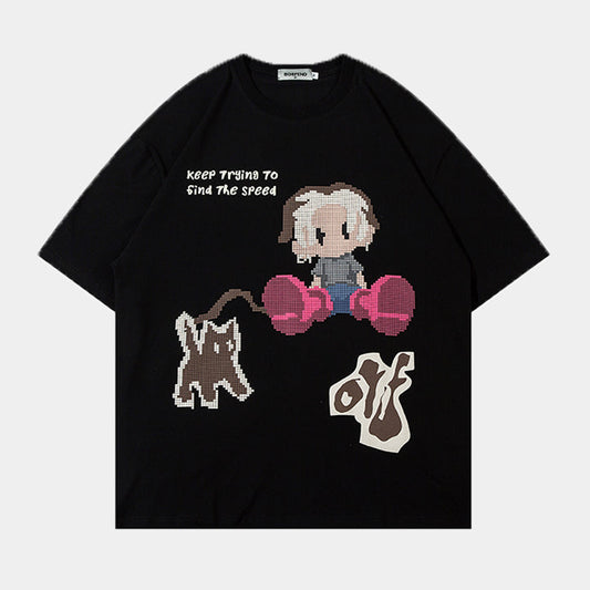 Anmie Oversized Graphic T-Shirt - Luxury Manga-Core Streetwear Tee | LuxuryUrbanwear - Luxuryurbanwear