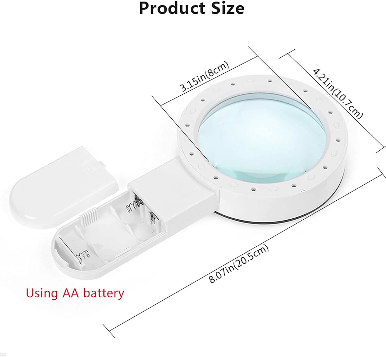 30X Handheld Large Magnifying Glass 12 LED Illuminated Lighted Magnifier DailySale